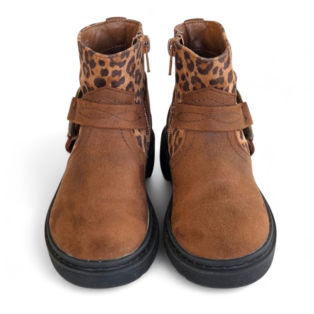 Volatile 'Lottie' Brown Leopard Print Toddler Girls Ankle Boots Size 10 EUC - Picture 3 of 16